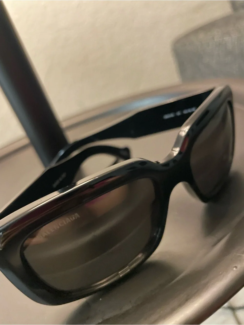 Balenciaga BB0072S 001 Oversized Black Logo Sunglasses - No Case